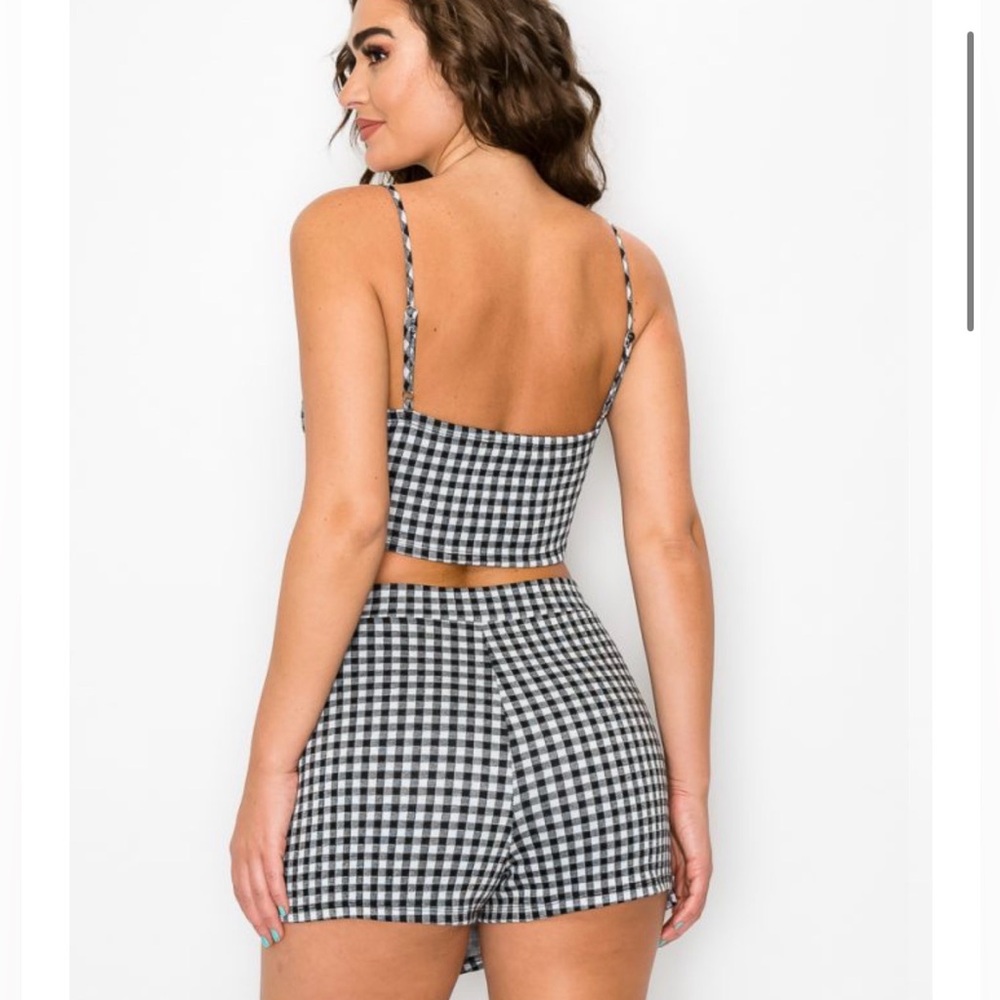 Black and White Checkered Skort Set - Picture 3 of 8